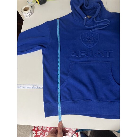 Ariat Blue Raised Spellout Hoodie Men's Size M - Picture 8 of 9